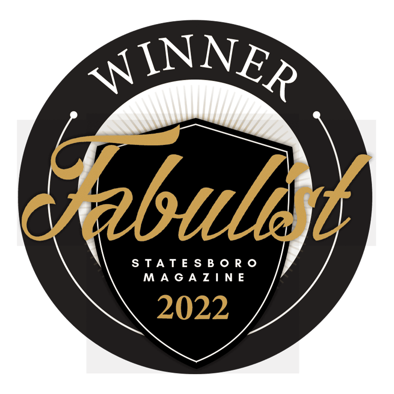 The 2022 winners of the Fabulist Statesboro Magazine logo is featured.