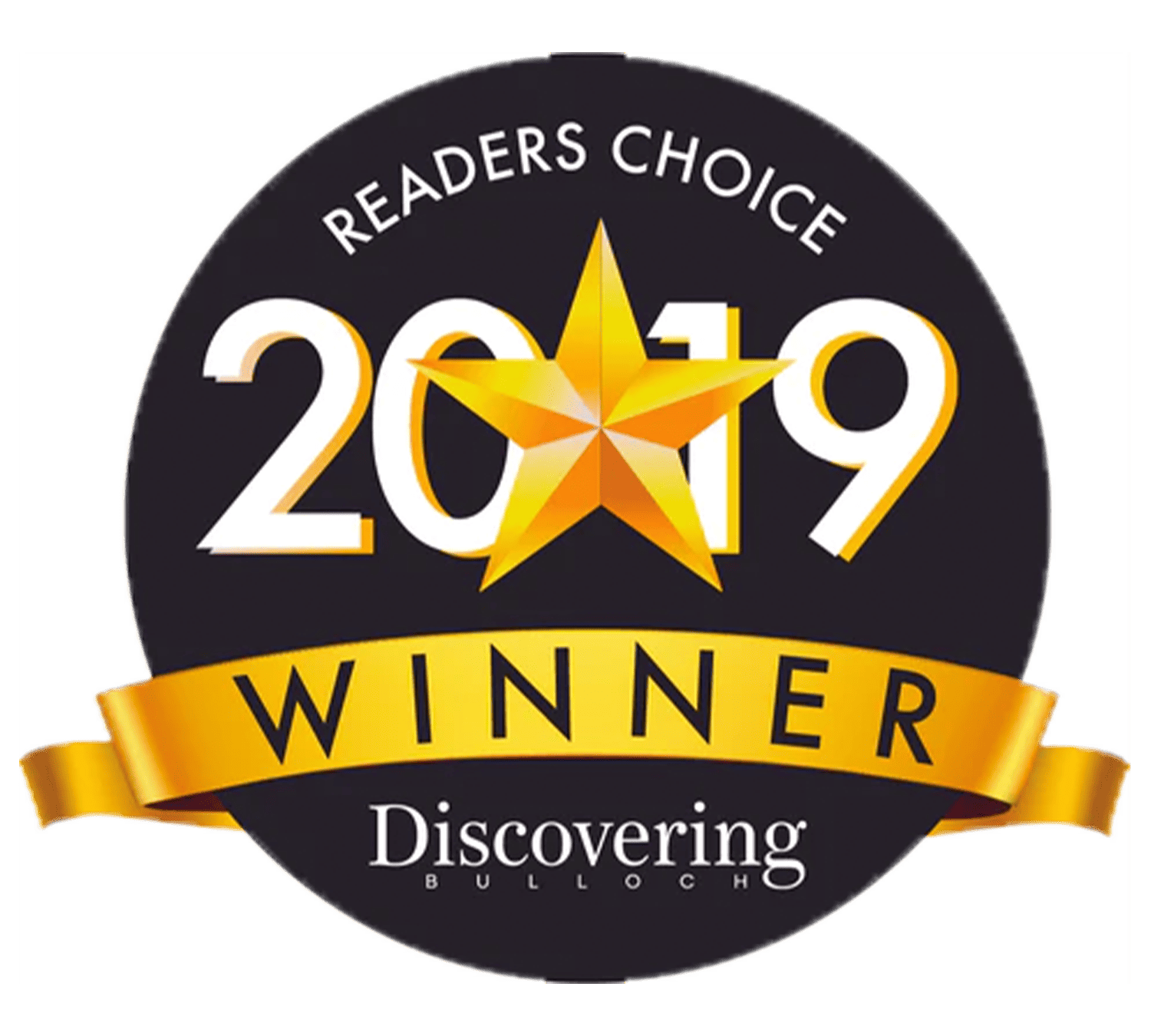 The Readers Choice logo is displayed for being the 2019 winners.