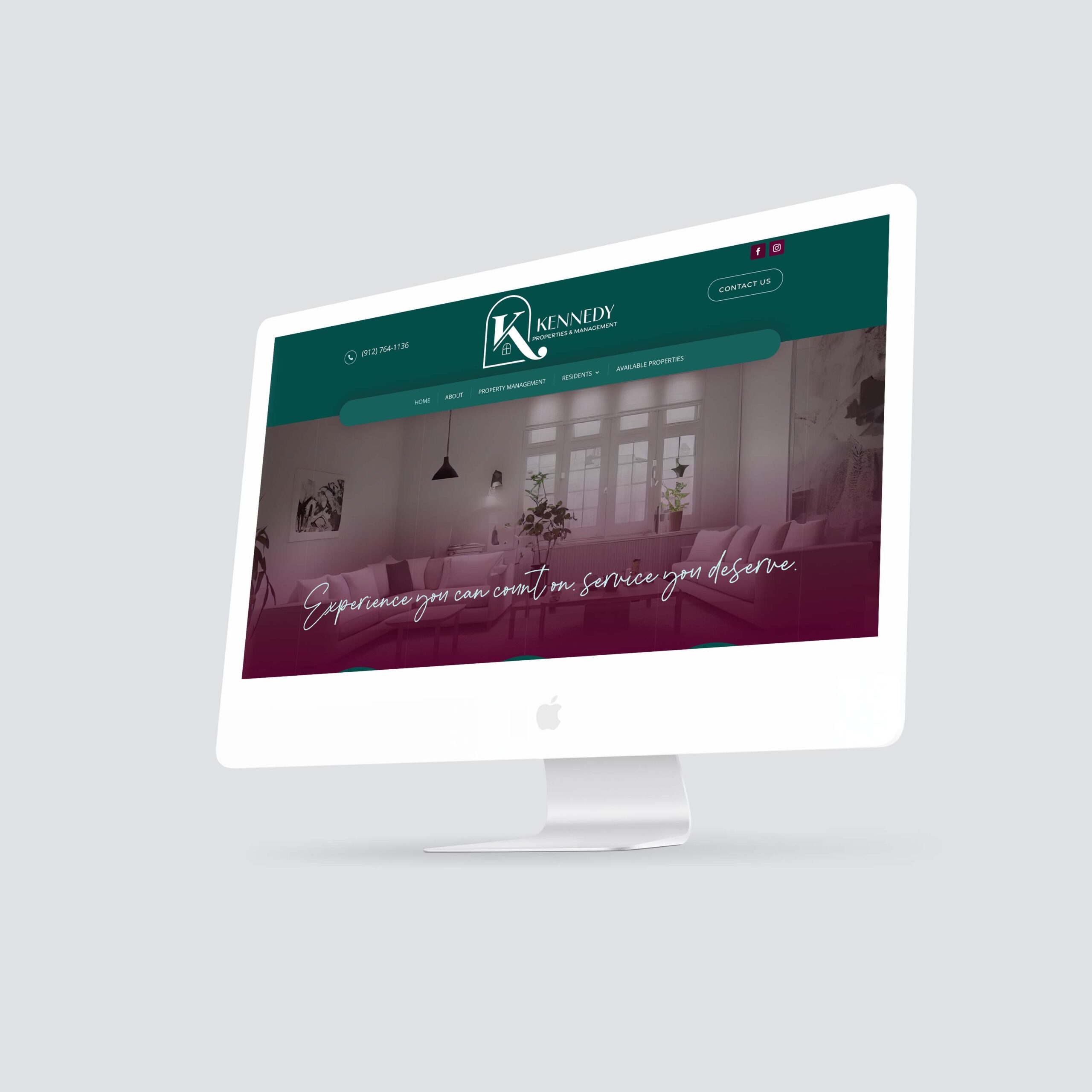 Mock-up of a website design for Kennedy Properties in Statesboro, Ga.