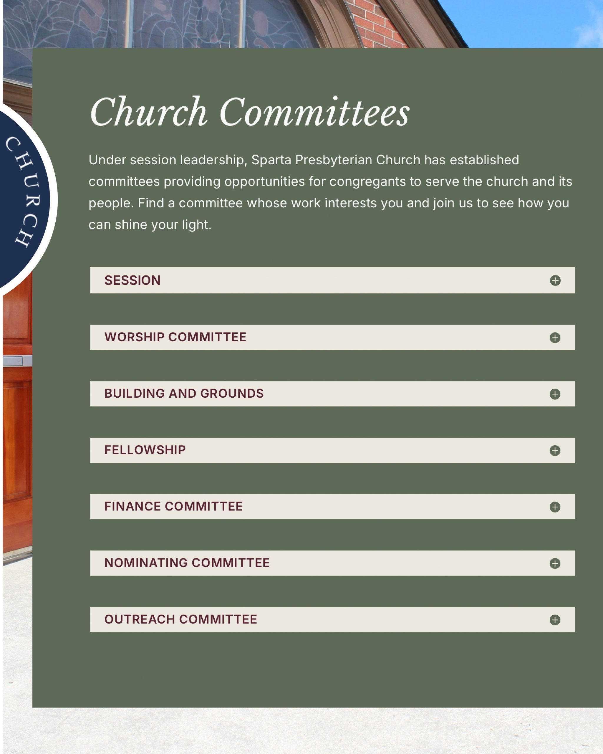 Redesigned church homepage with modern navigation